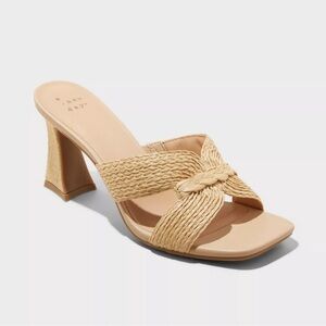 A New Day Tan Tia Mule Heels NWT Womens Size 5 Sandals Target